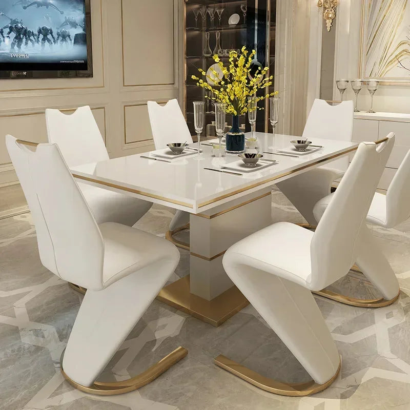 Modern Luxury Gold Dining Room Set