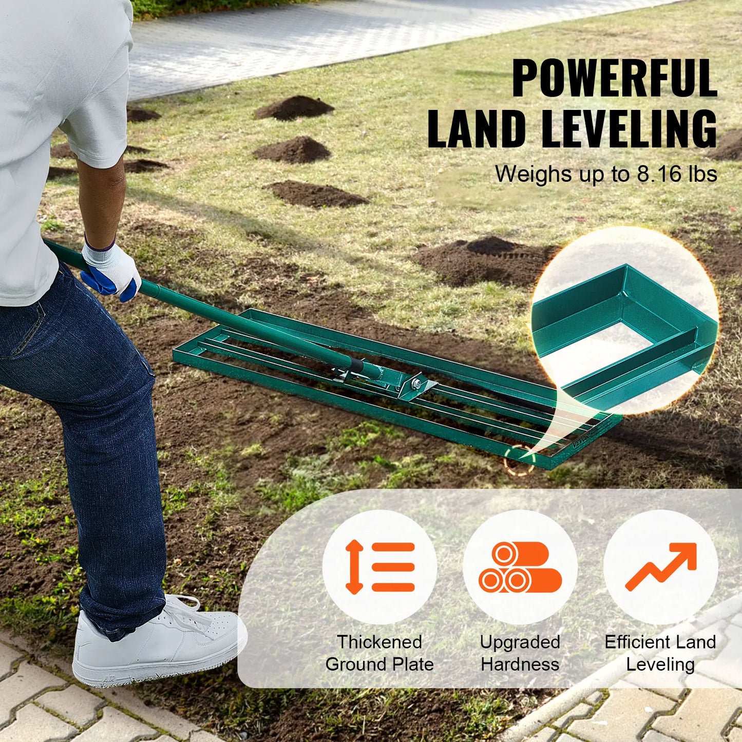 Heavy-duty Lawn Leveling Rake