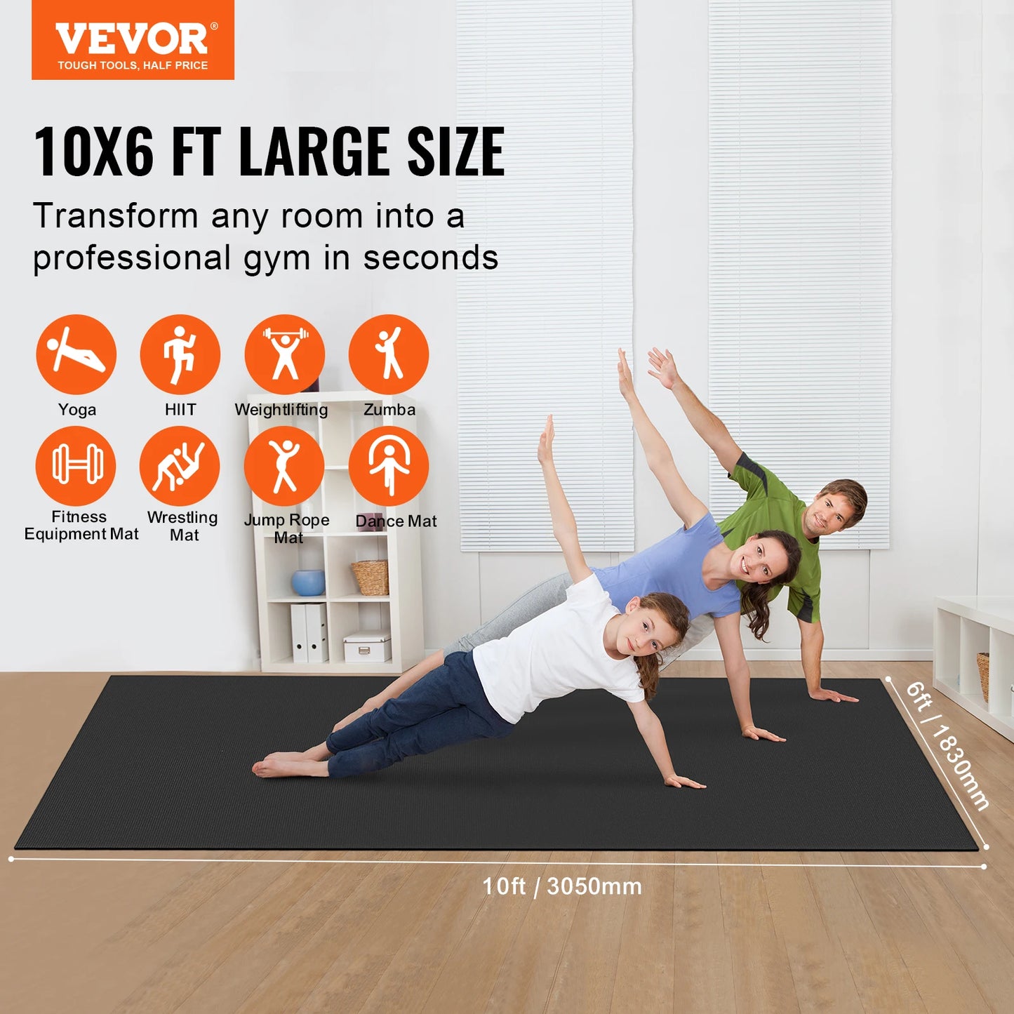 Exercise Mat Non Slip High Density Premium Yoga Mat