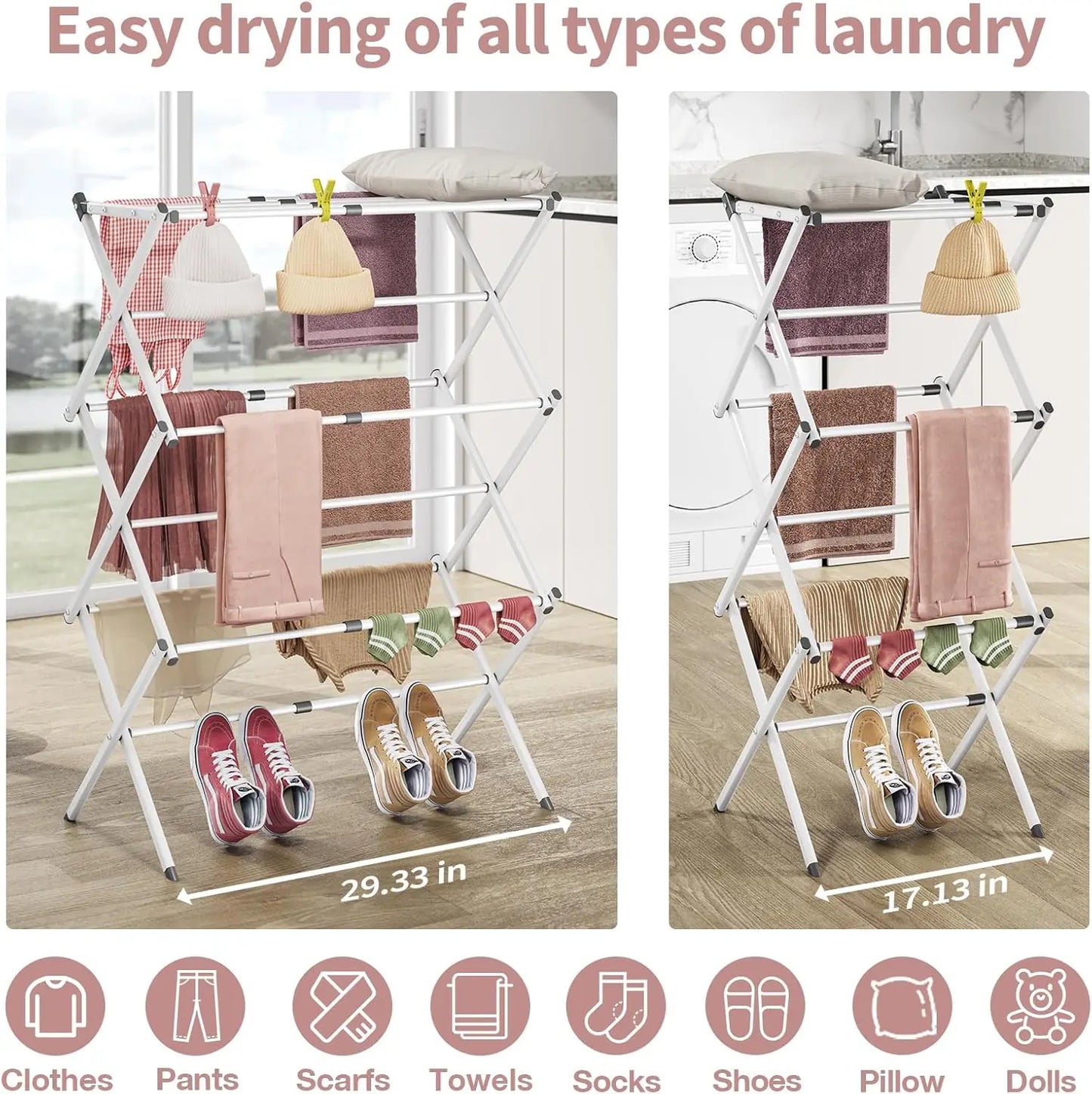 3-Tier Expandable Metal Drying Rack