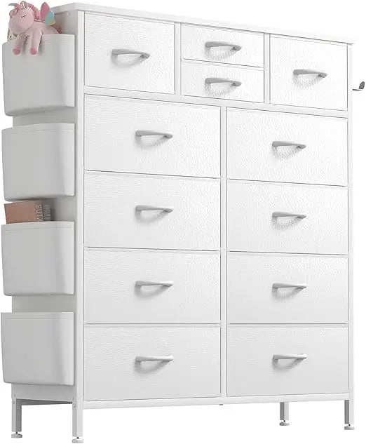 Tall Dresser with Side Pockets and Hooks