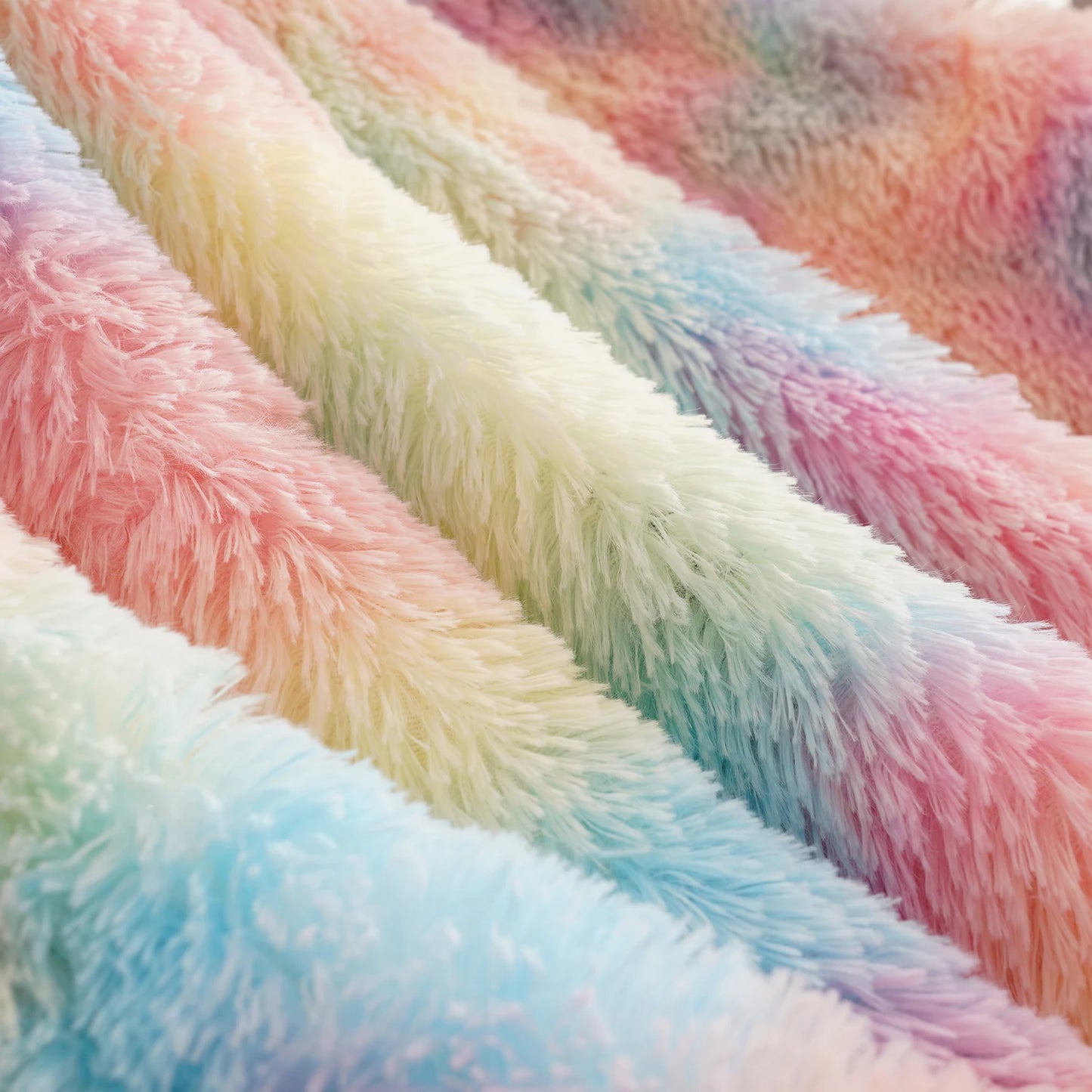 Fluffy Rainbow plush baby blanket