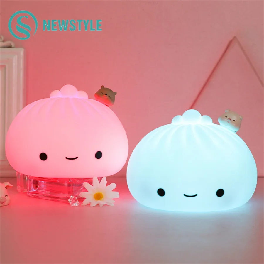 Cute LED Bun Dumpling Night Light