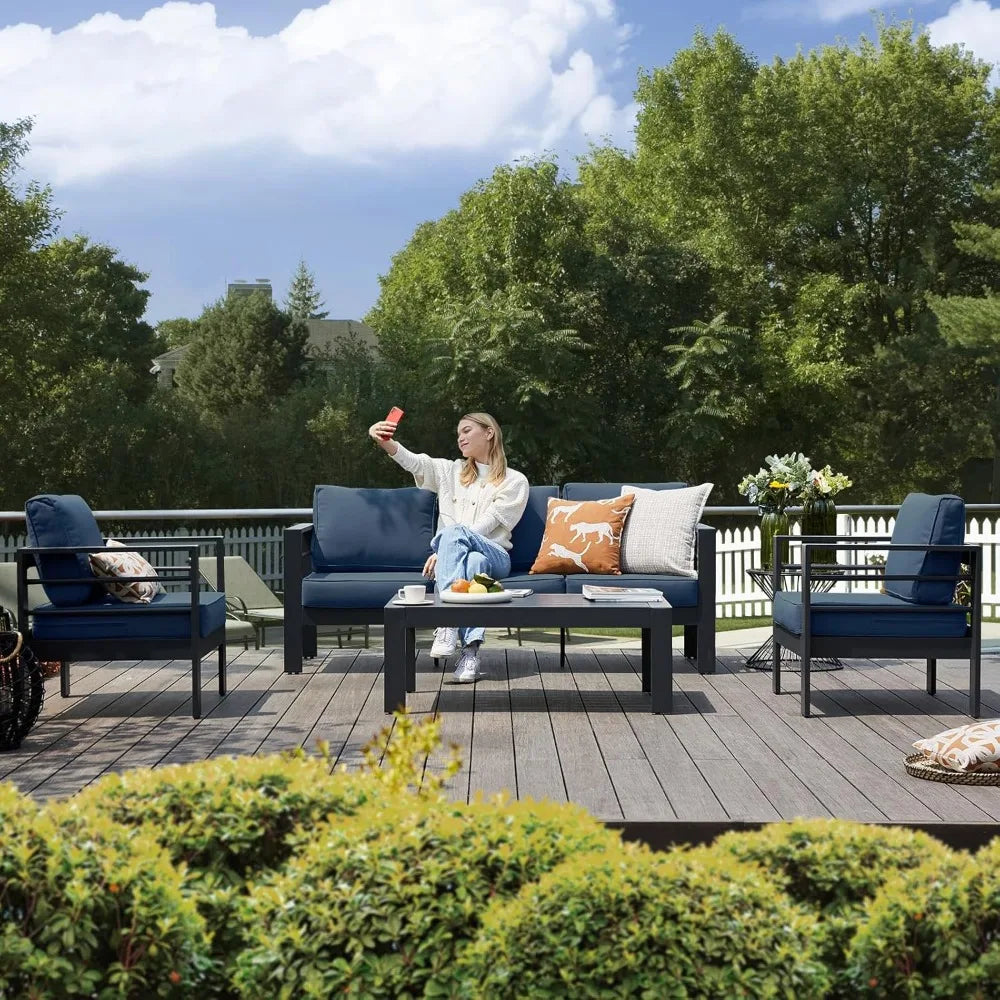 Aluminum Patio Furniture Set with Waterproof Covers