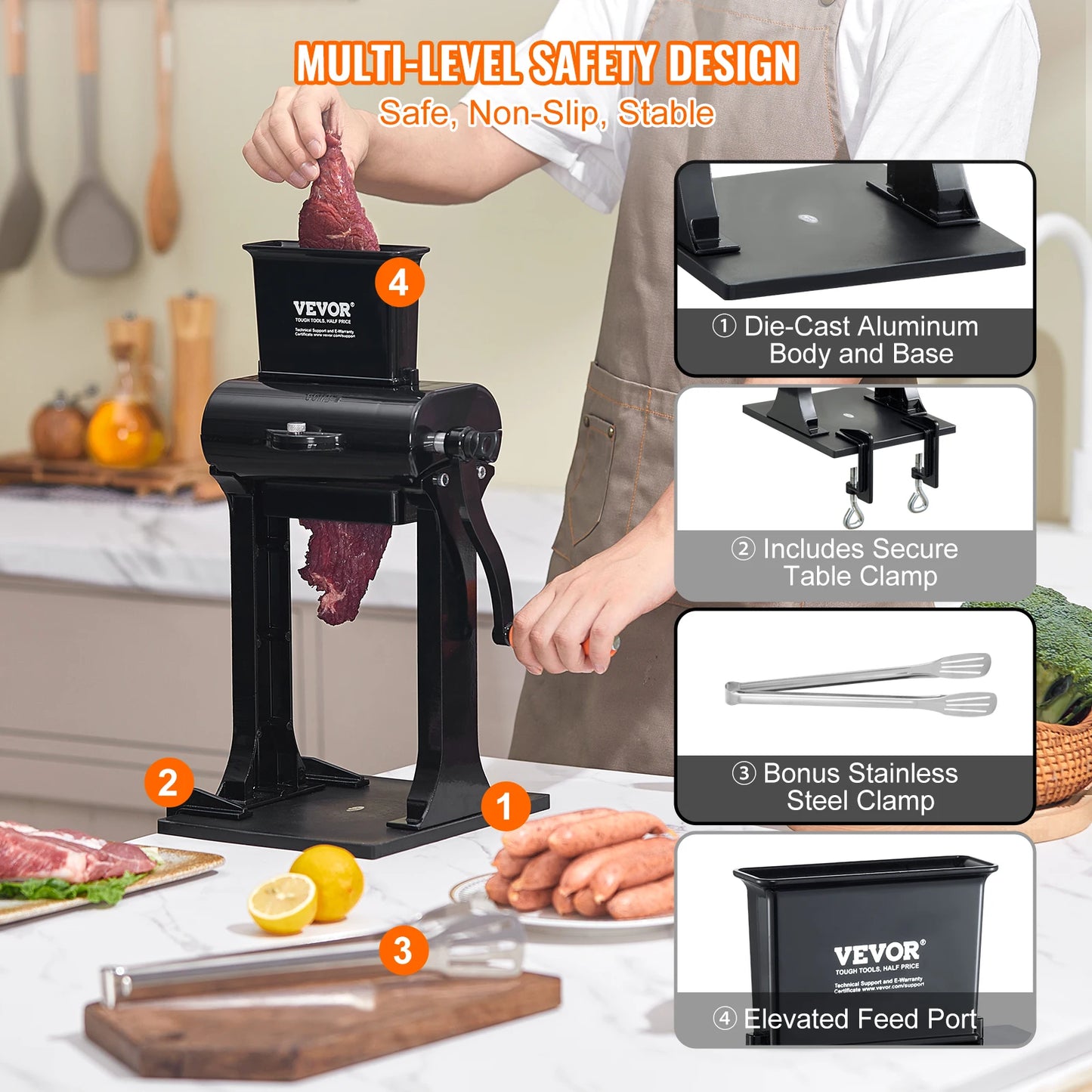 Heavy Duty Stainless Steel Commercial Meat Tenderizer