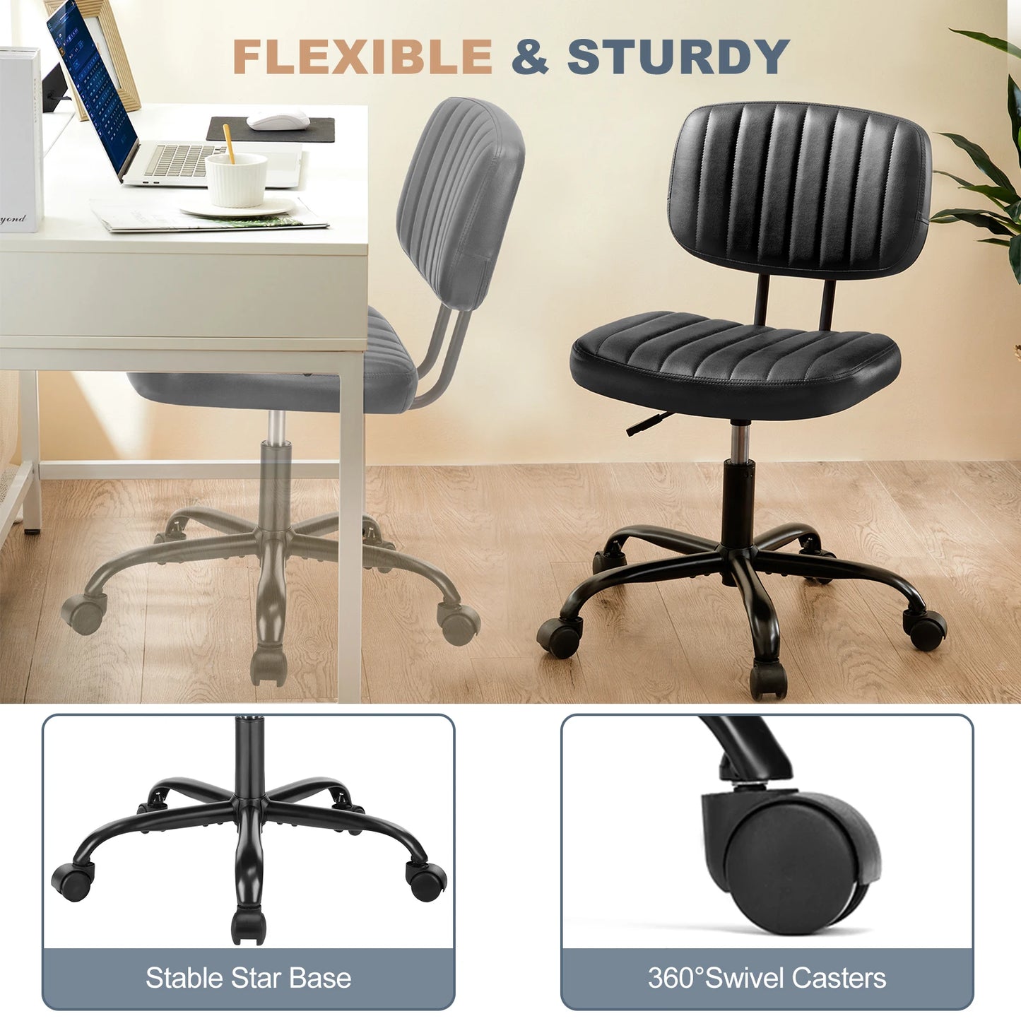 Armless Office Desk Chair