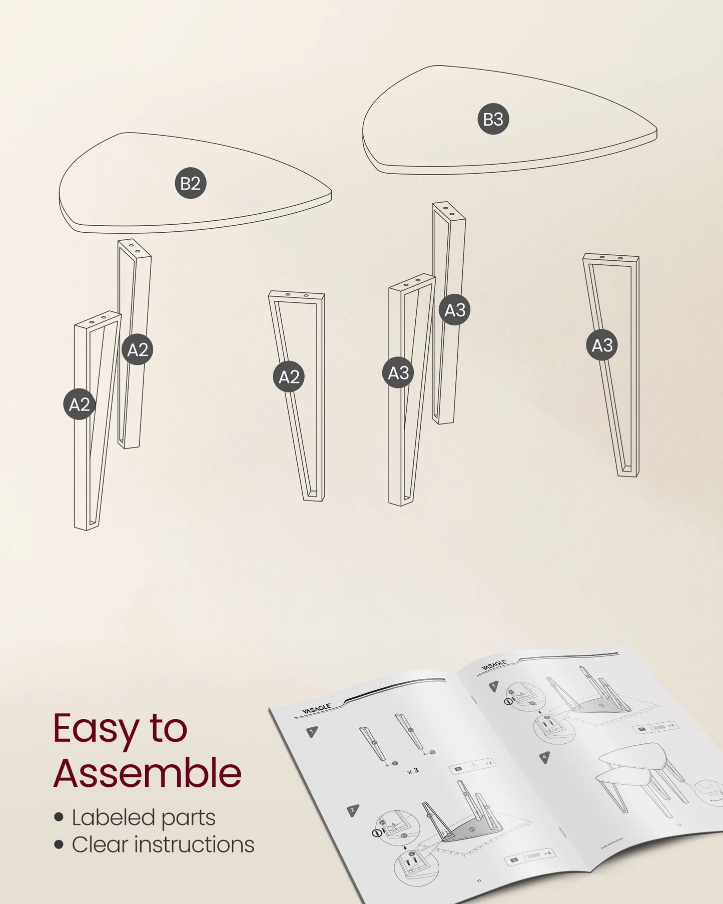 ndustrial Small Stacking Side Tables
