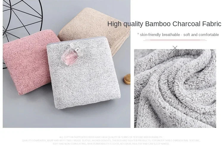 Bamboo Charcoal Coral Velvet Bath Towel