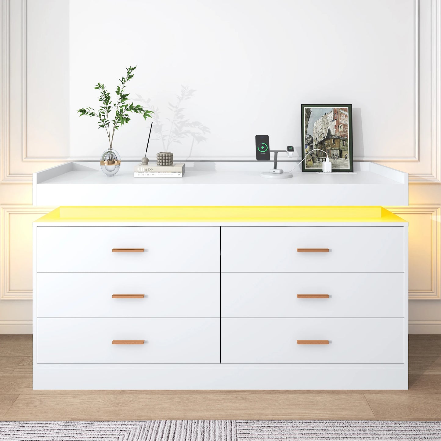 Modern Chest Drawers with LED Light for the Bedroom