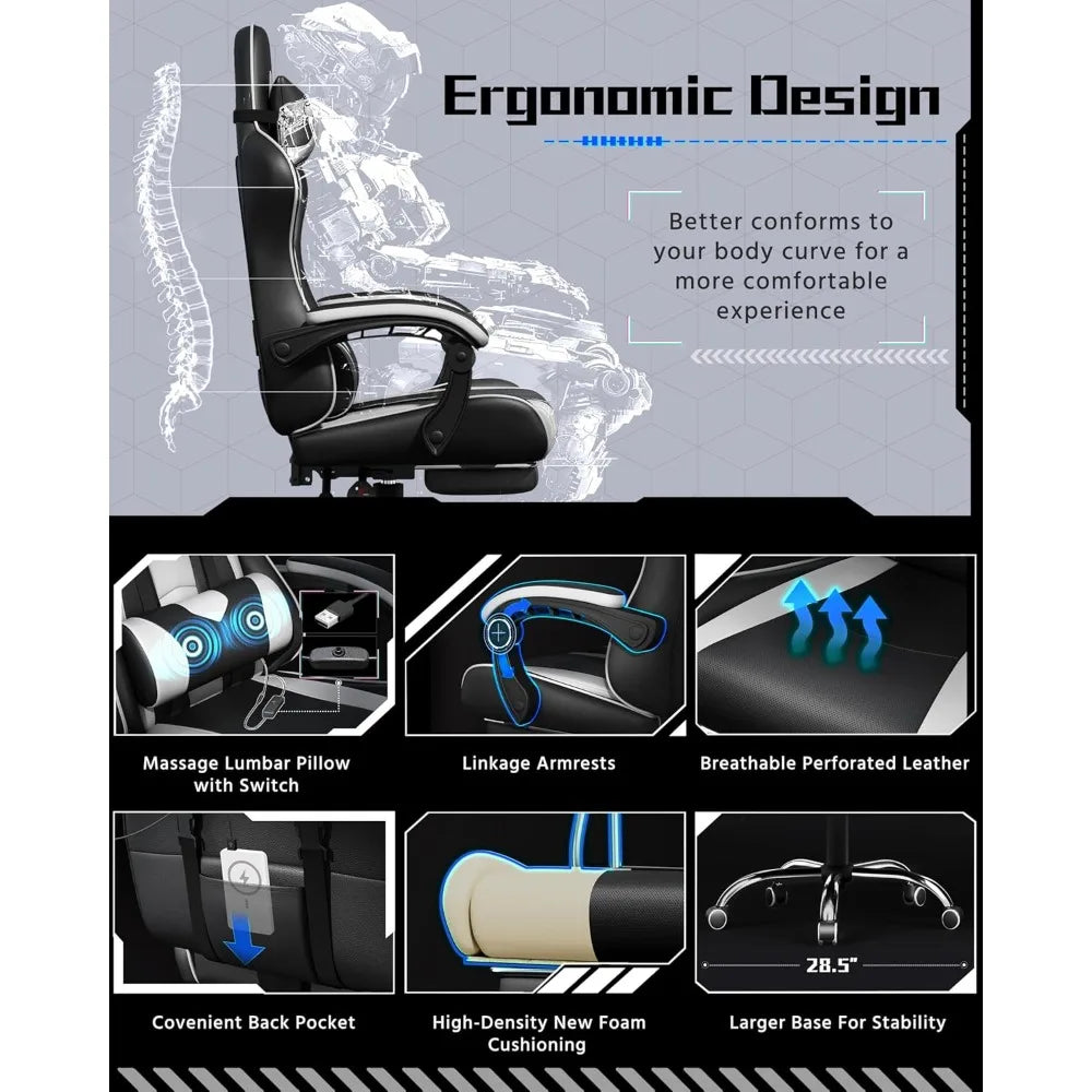 Swivel Seat & Headrest Gaming Chair