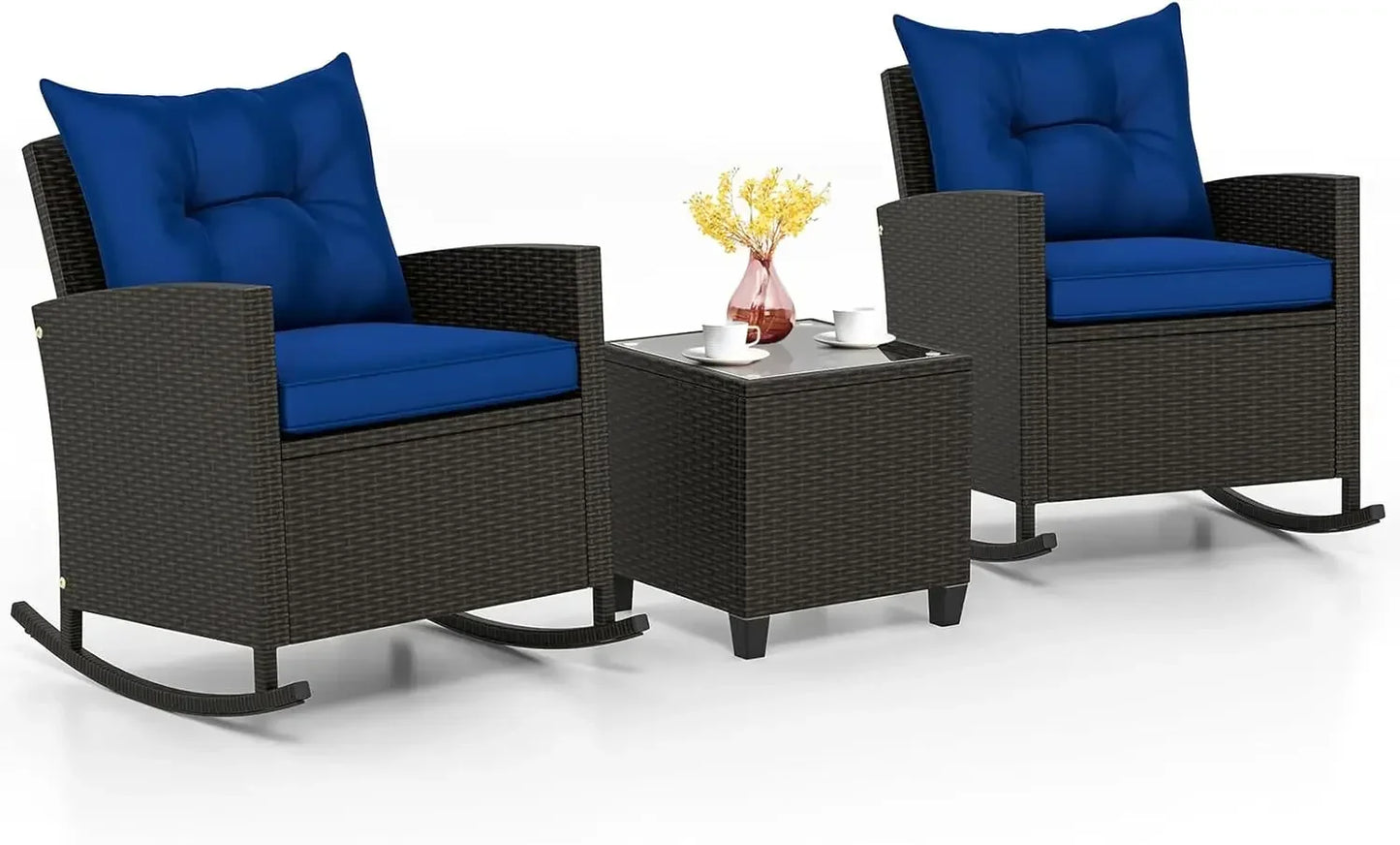 3 Piece Patio Furniture - Rocking Bistro Set