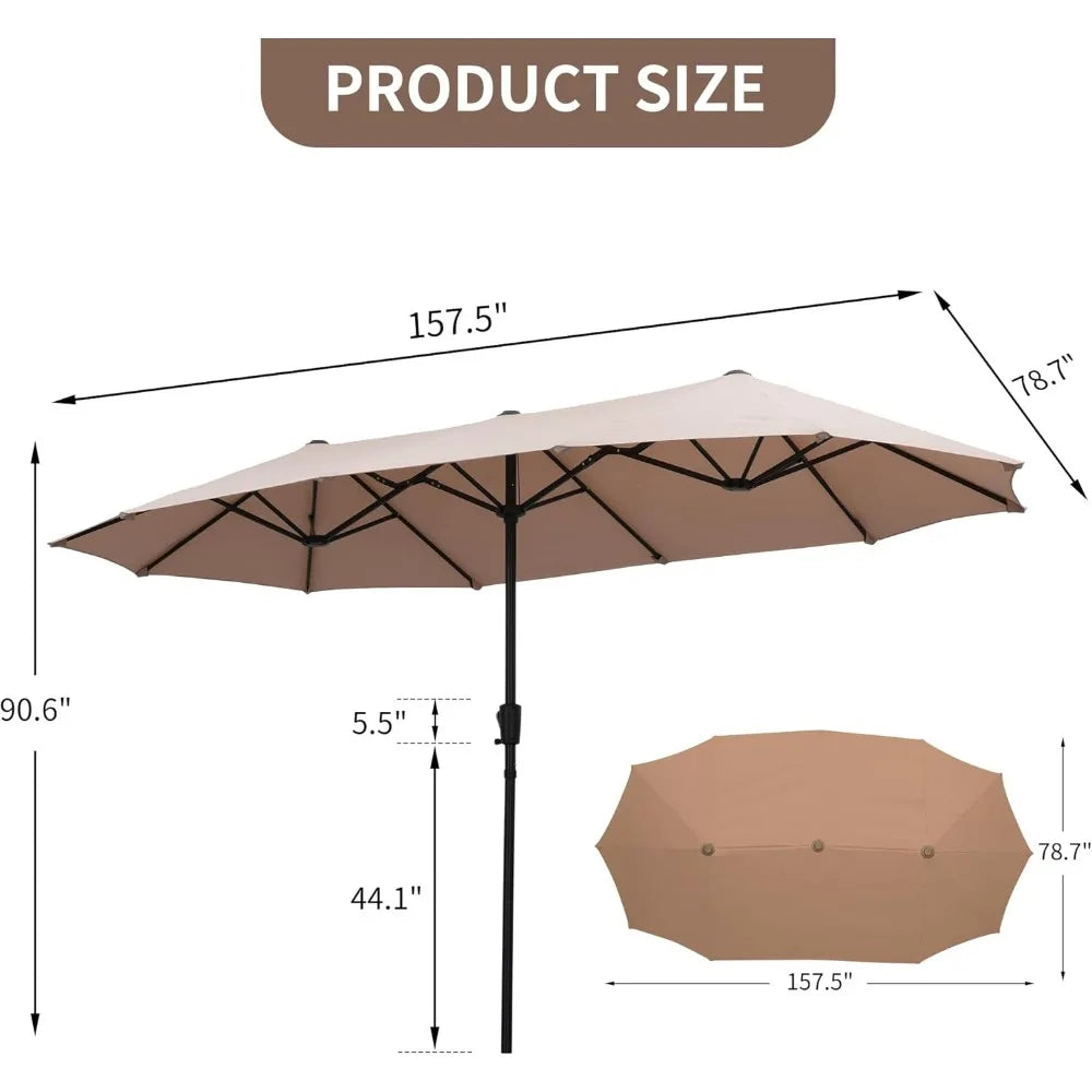 Outdoor Double-Sided Extra Large Table Umbrella