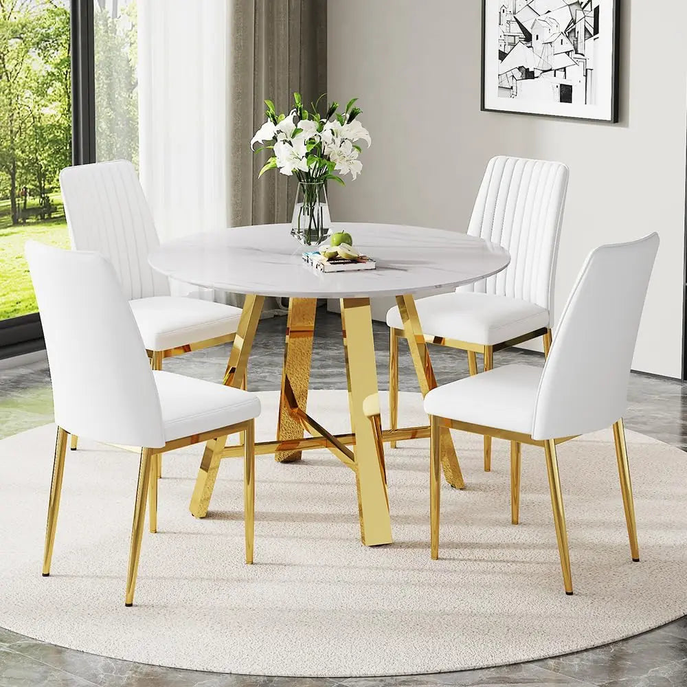 Luxury Modern Round Dining Table Set