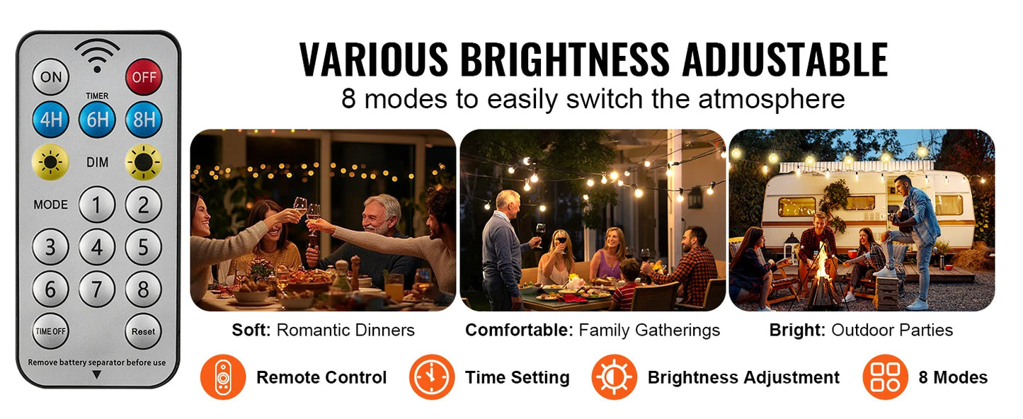 Patio String Lights Waterproof