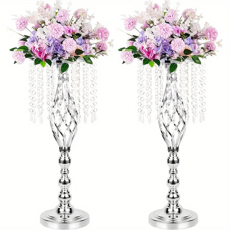 Metal Flower Vases Crystal Flower Stand Decoration