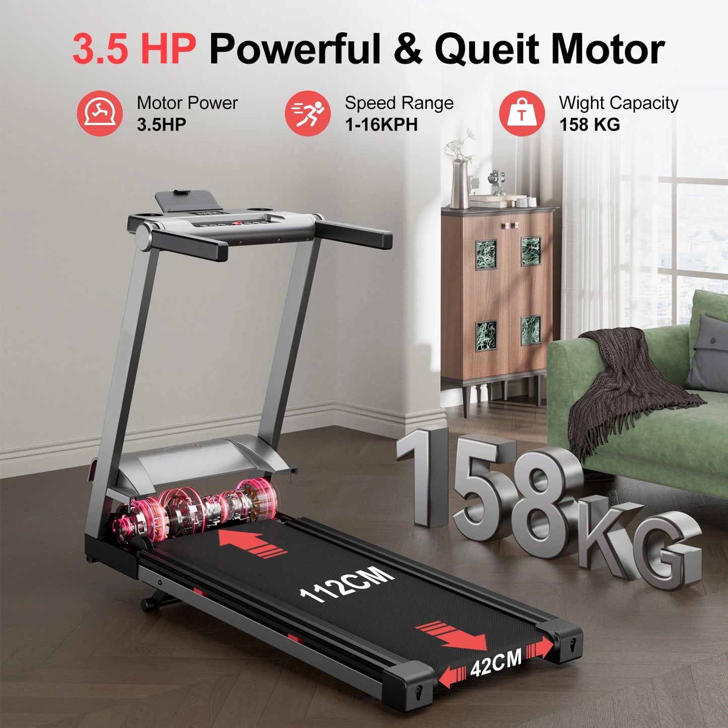 Foldable Incline Home Treadmill