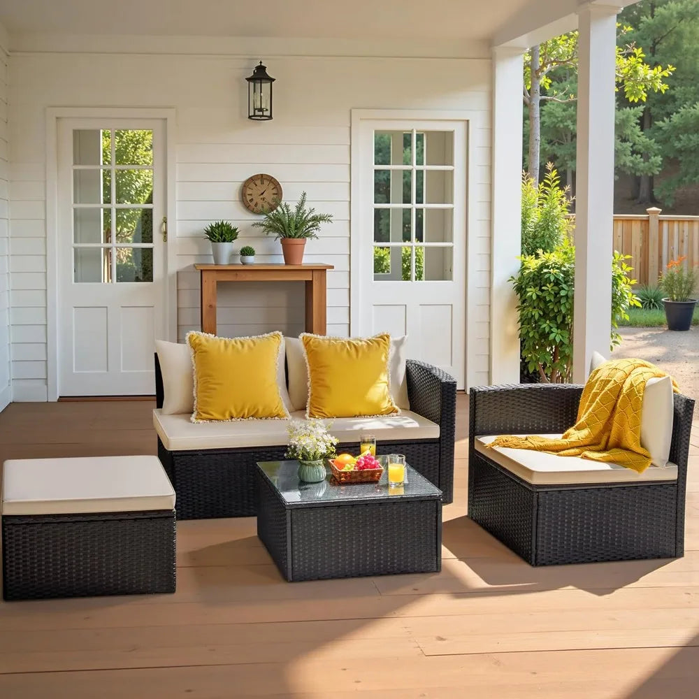 All-Weather Outdoor PE Wicker Rattan Patio Sofa