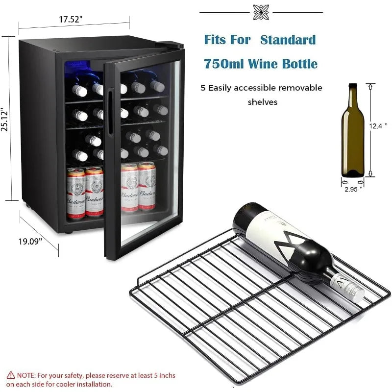 24 Bottle Wine Cooler/Cabinet Beverage Refrigerator