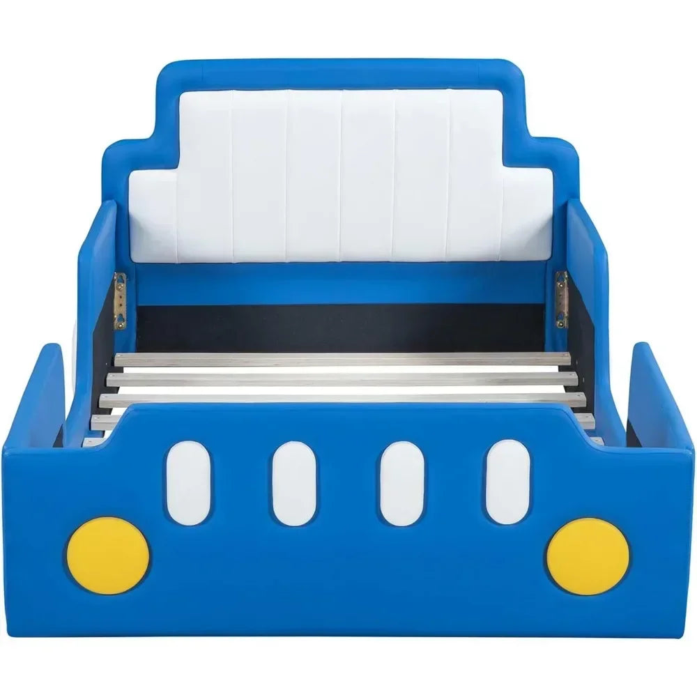 PU Leather Car Bed Frame with Headboard
