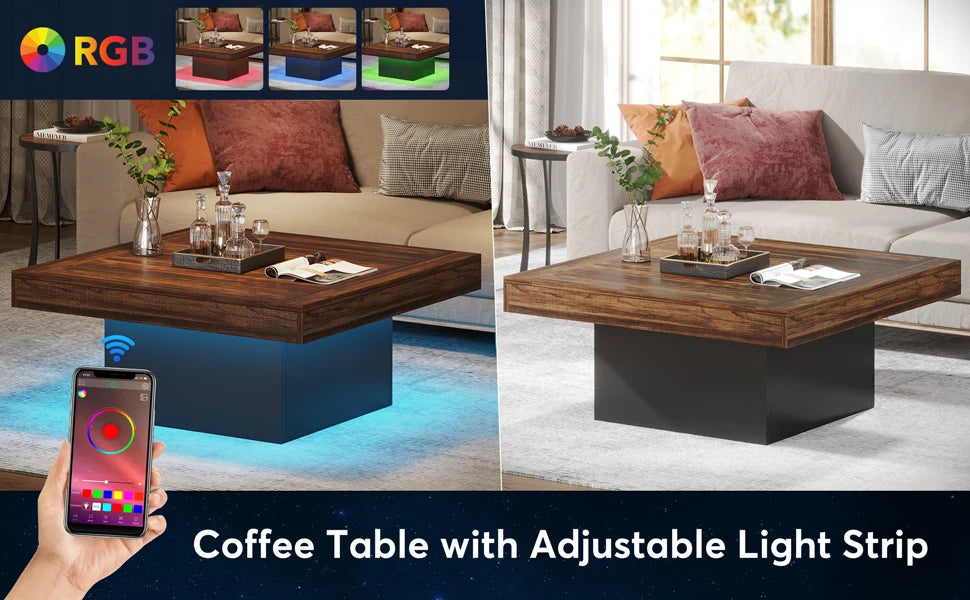 LED Square Coffee Table