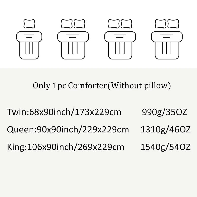 Goose Feather Down Comforter - Egyptian Cotton-Blend Fabric for Cold Sleepers/Cold Weather