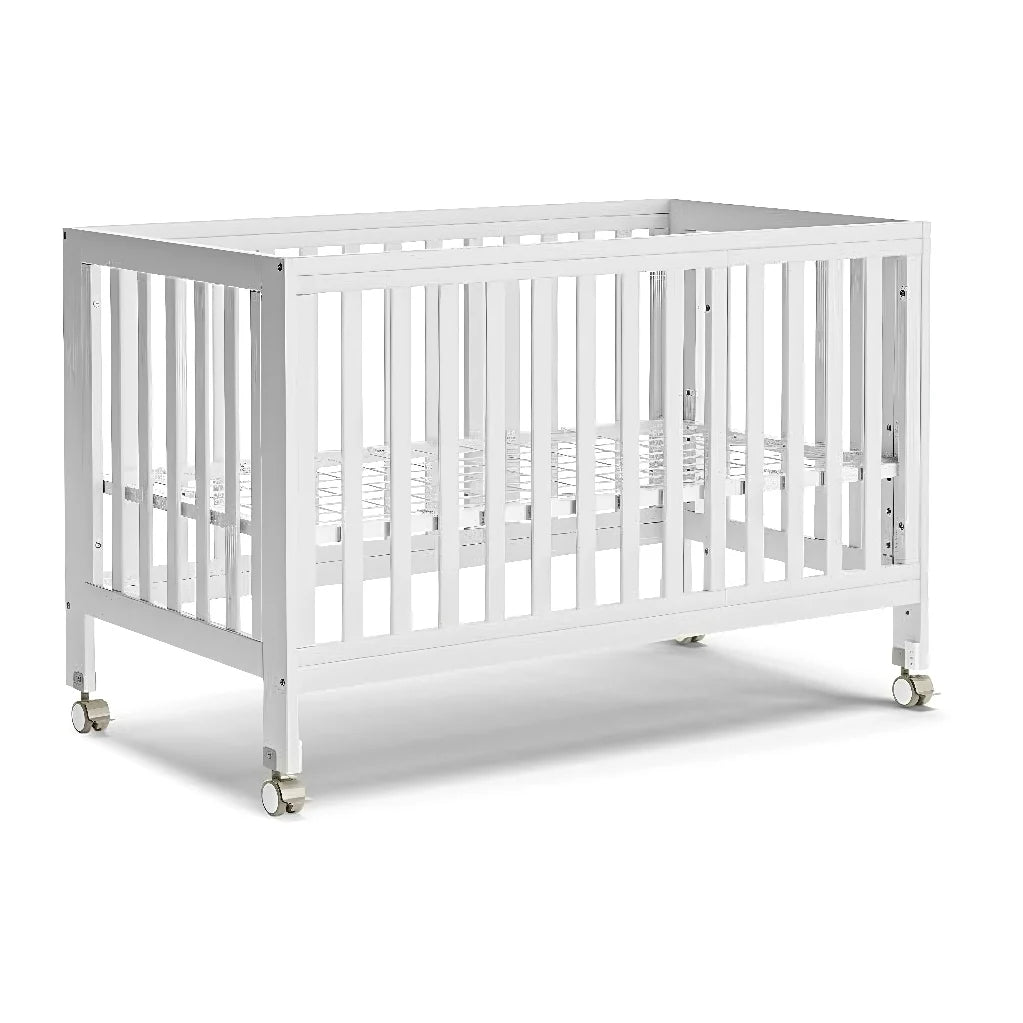 Baby Full Size Crib with Removable Wheels and 4 Adjustable Heights