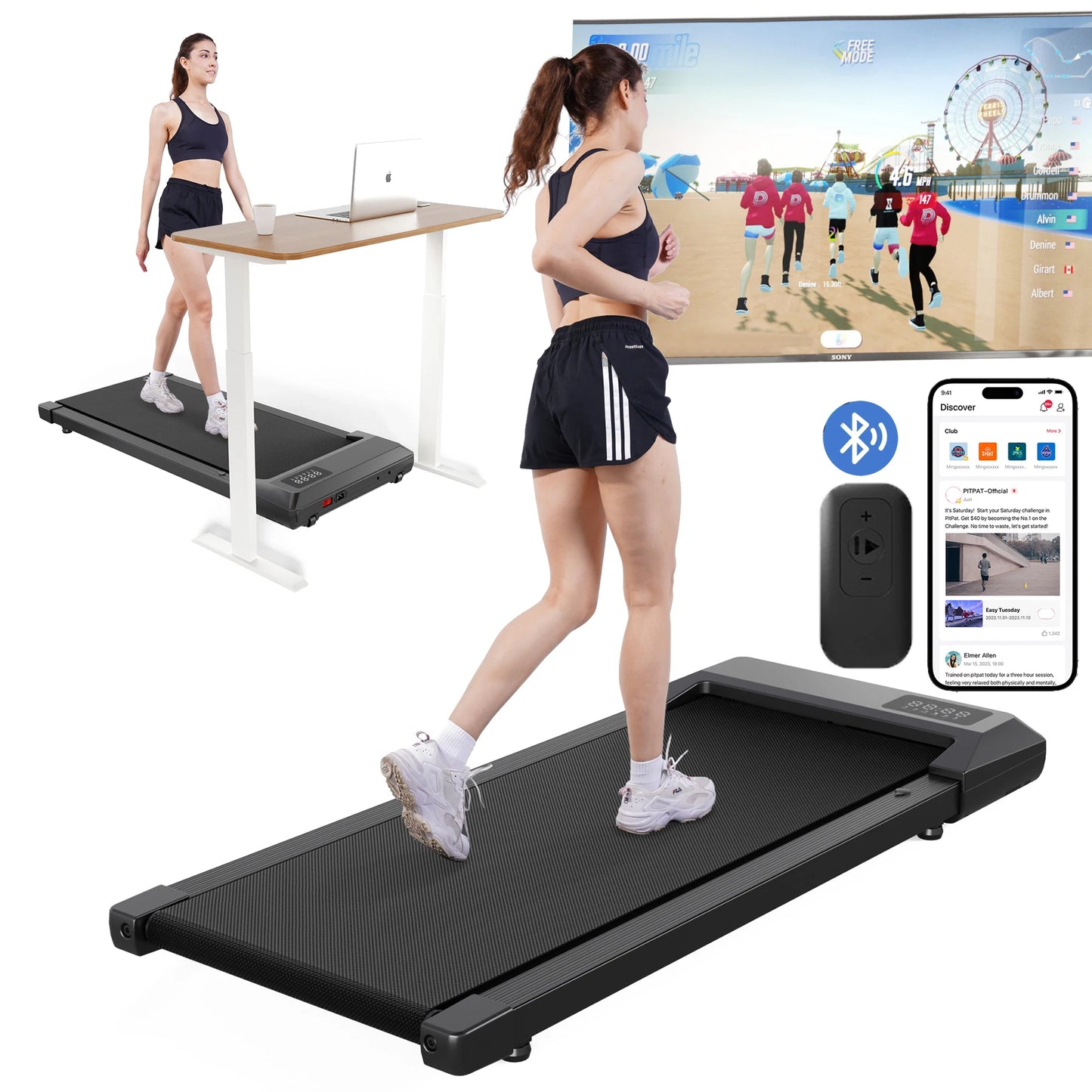 Extended Belt Treadmill Data Monitor Walking Pad