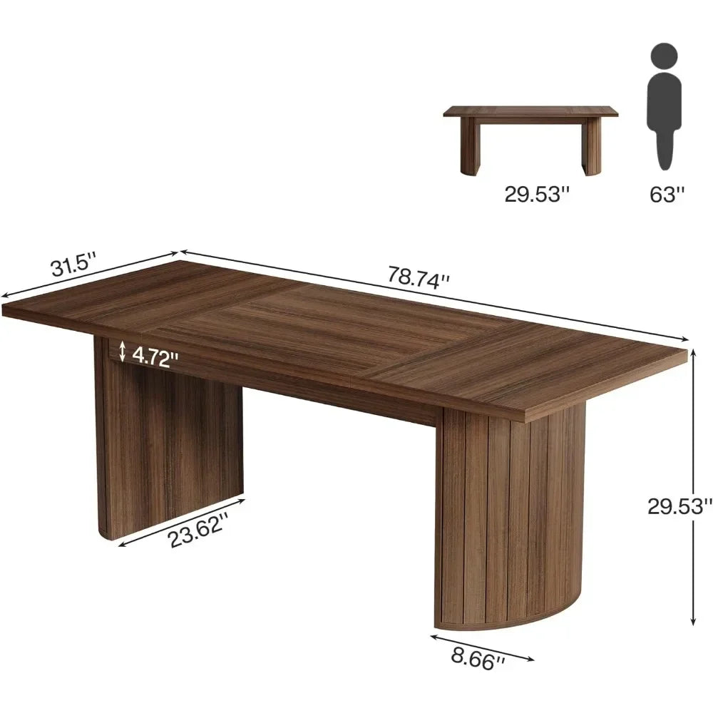 Extra Long Dining Table with Wooden Tabletop