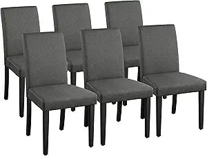 Dining Chairs Set of Faux Leather and Rubberwood Legs and Padded Seat