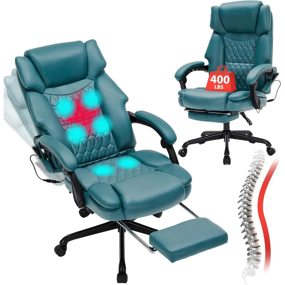 Massage Office Chair with Foot Rest and 6 Points Vibration with Heat