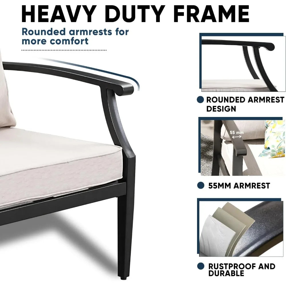 Outdoor Patio Furniture Set with High Backrest