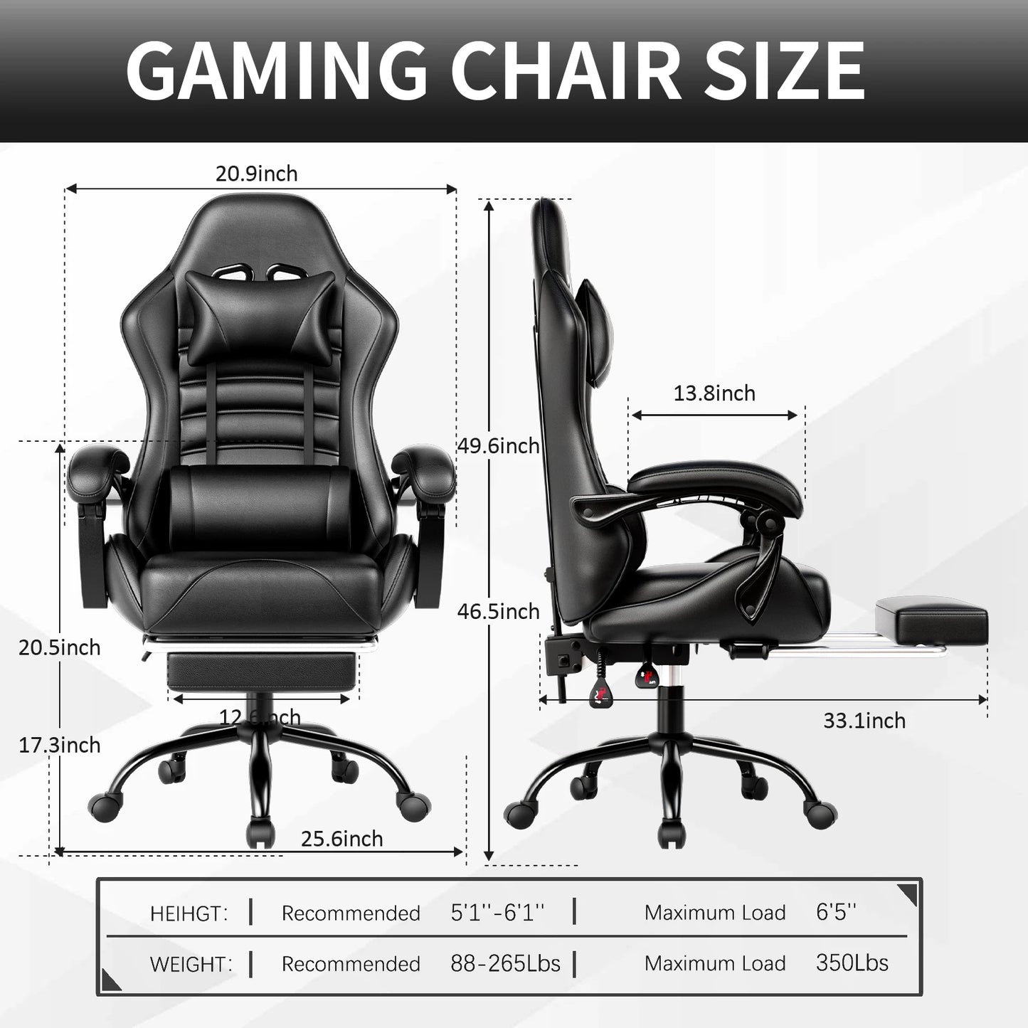 Gaming Chair with Footrest