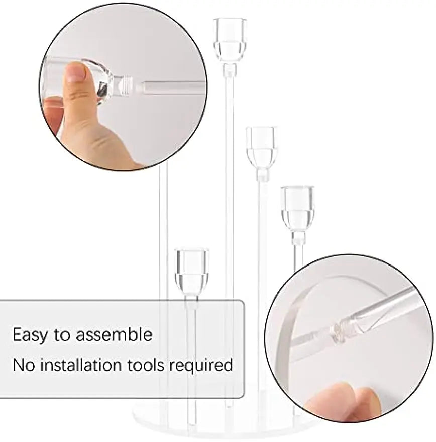 Acrylic 5 Arms Candle Holder Transparent