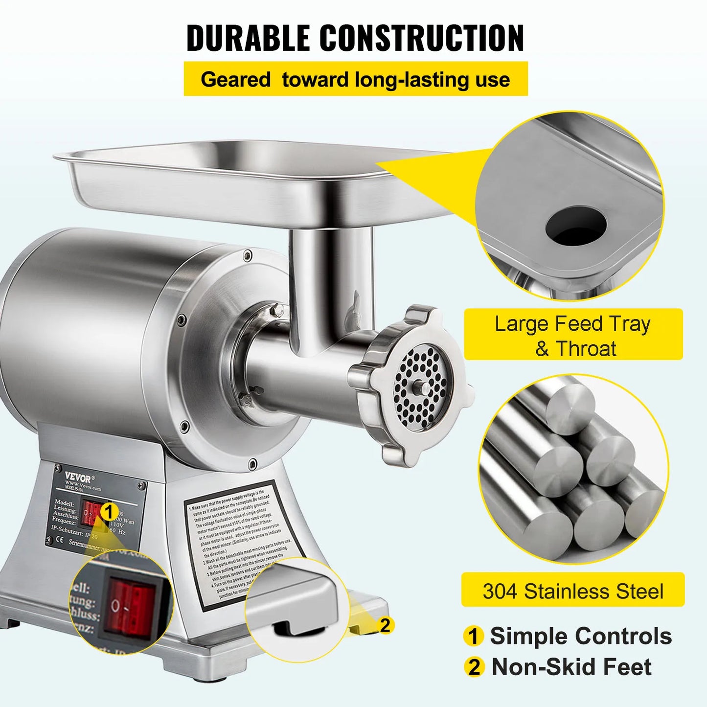 Electric Meat Processor Heavy Duty Commercial Grinder Machine