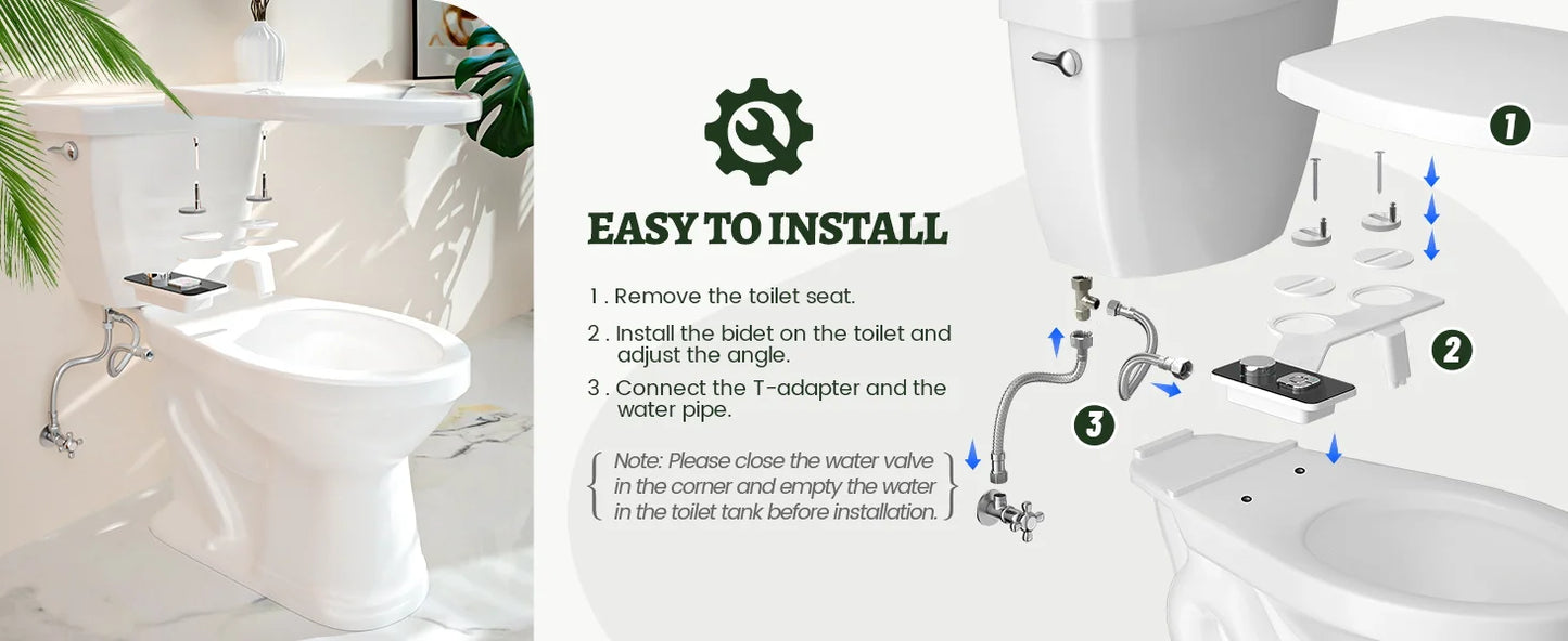Toilet Dual Nozzles Frontal & Rear Wash Cold Water Personal Hygiene