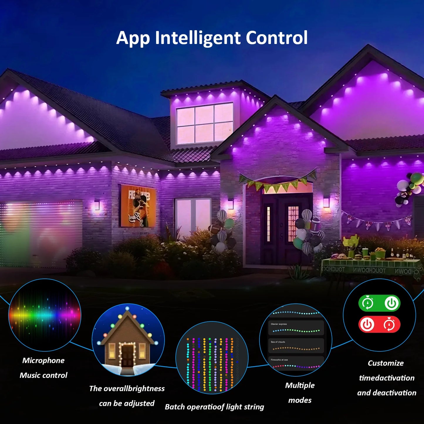 Patio LED Permanent Lights with App & Remote Control