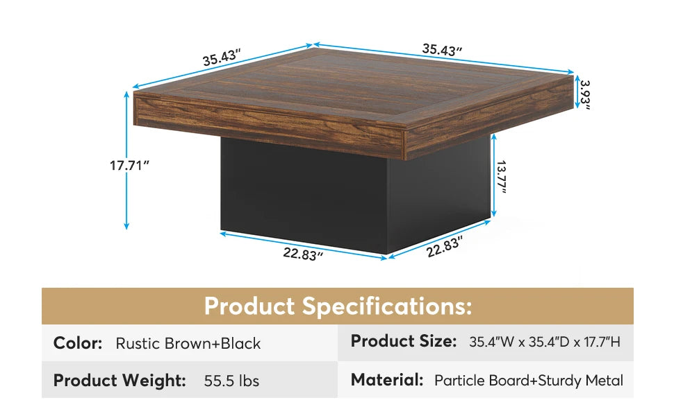 LED Square Coffee Table