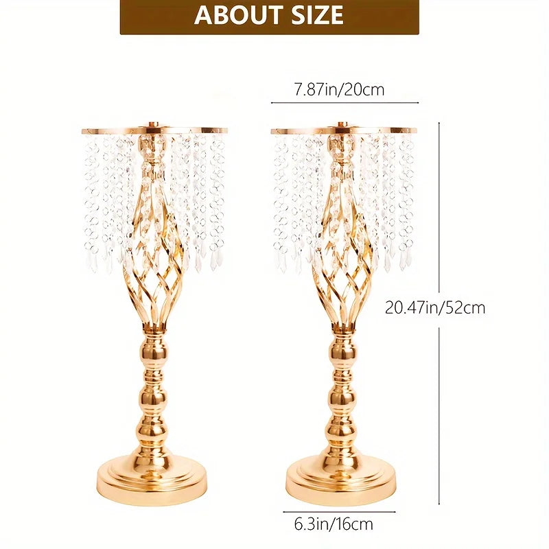 Metal Flower Vases Crystal Flower Stand Decoration
