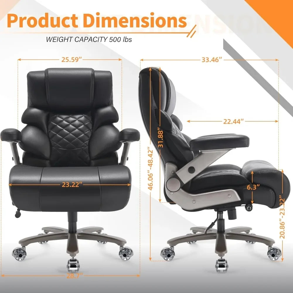 Large Computer Chair with Adjustable Lumbar Support