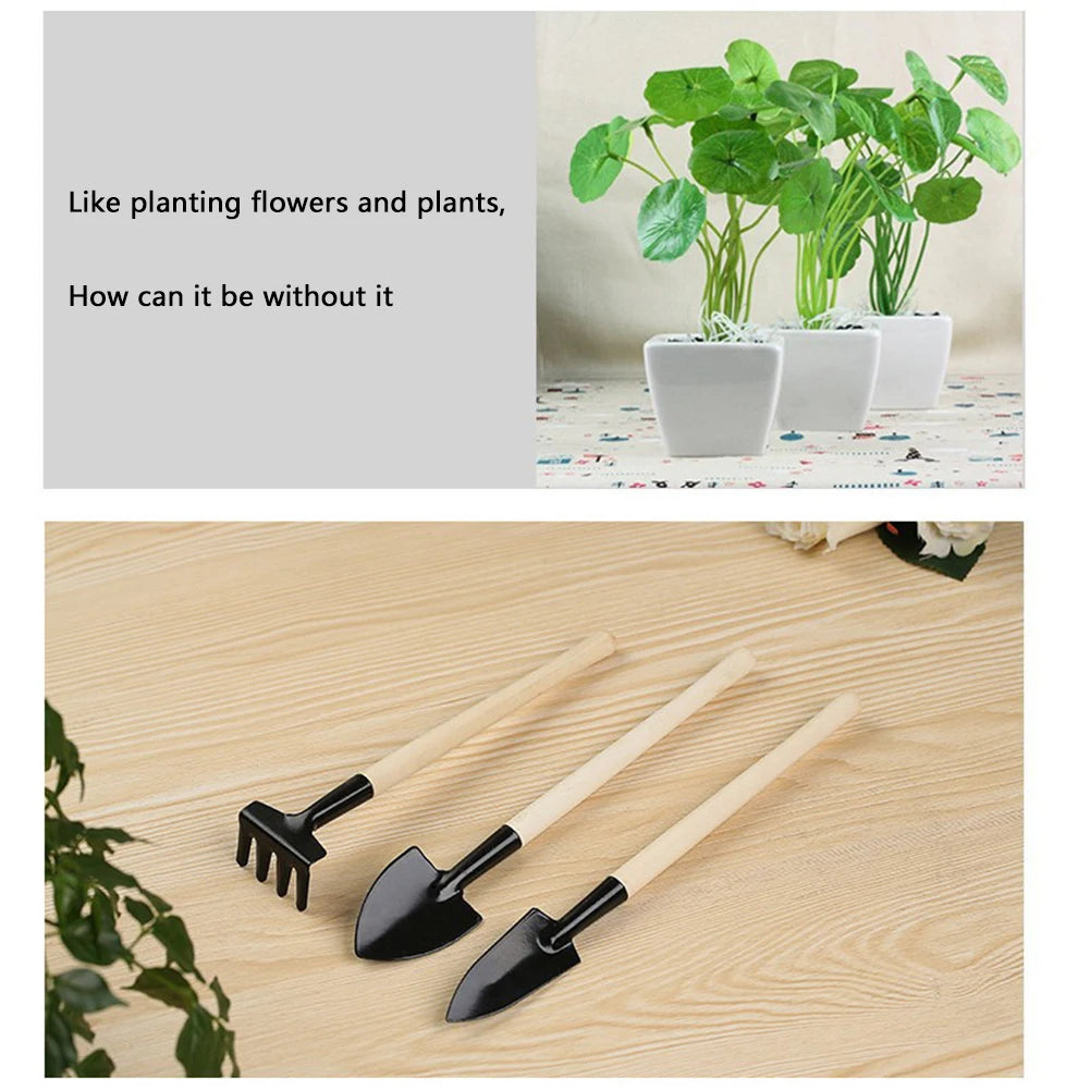 3Pcs Shovel Rake Spade Set