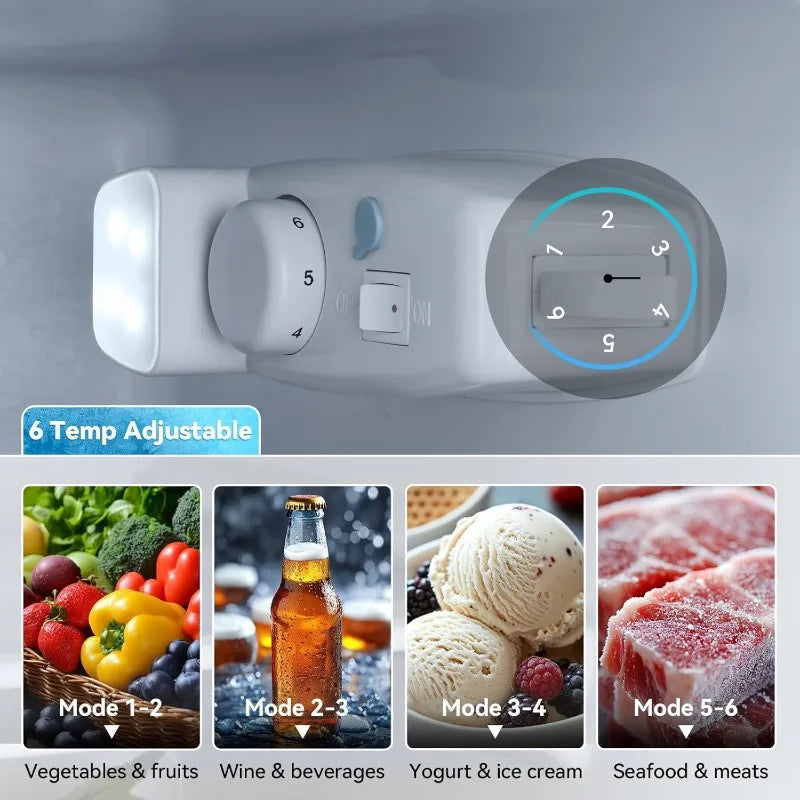 Fridge with Freezer with 6 Level Thermostat