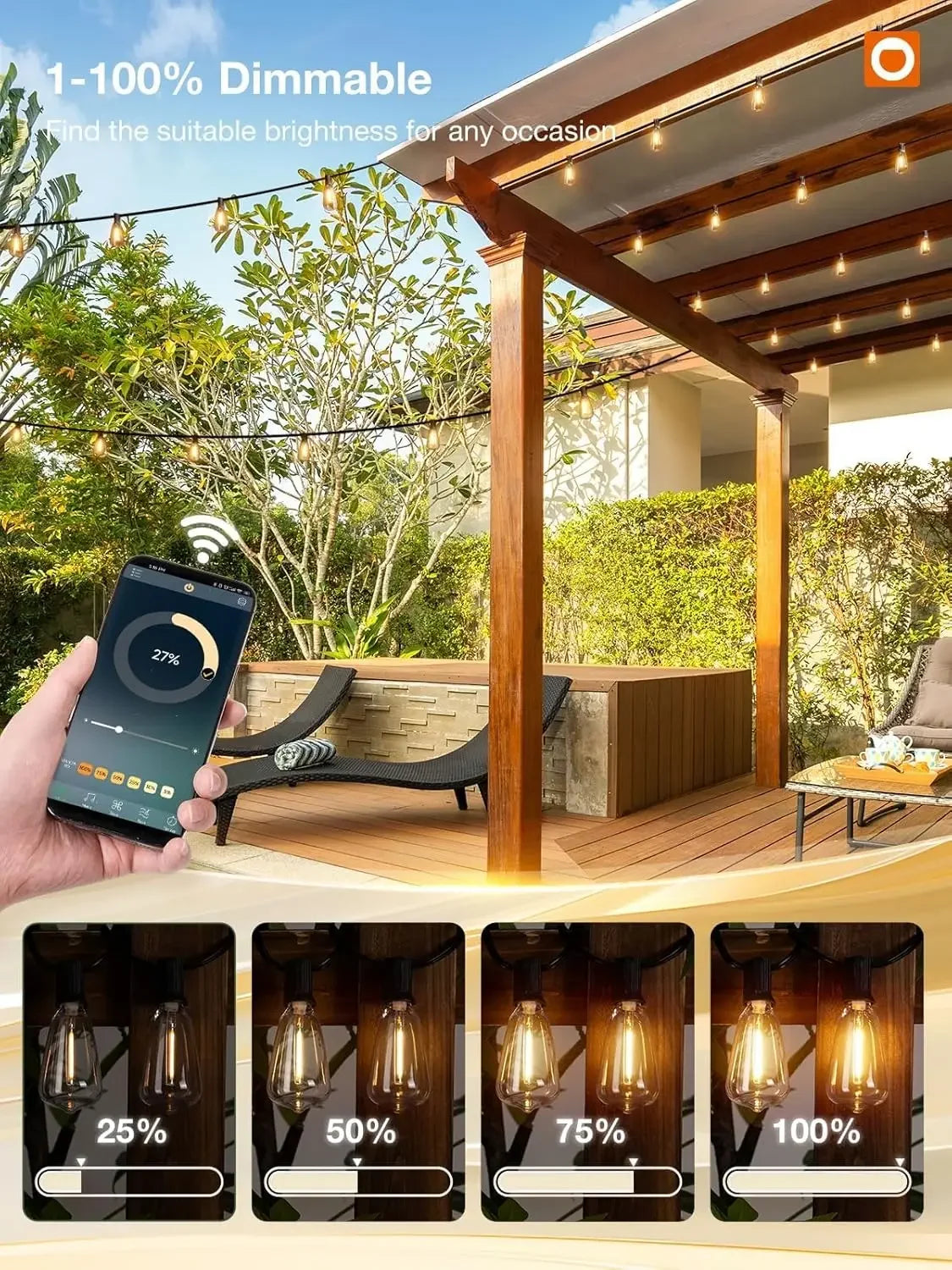 Patio String Lights Waterproof