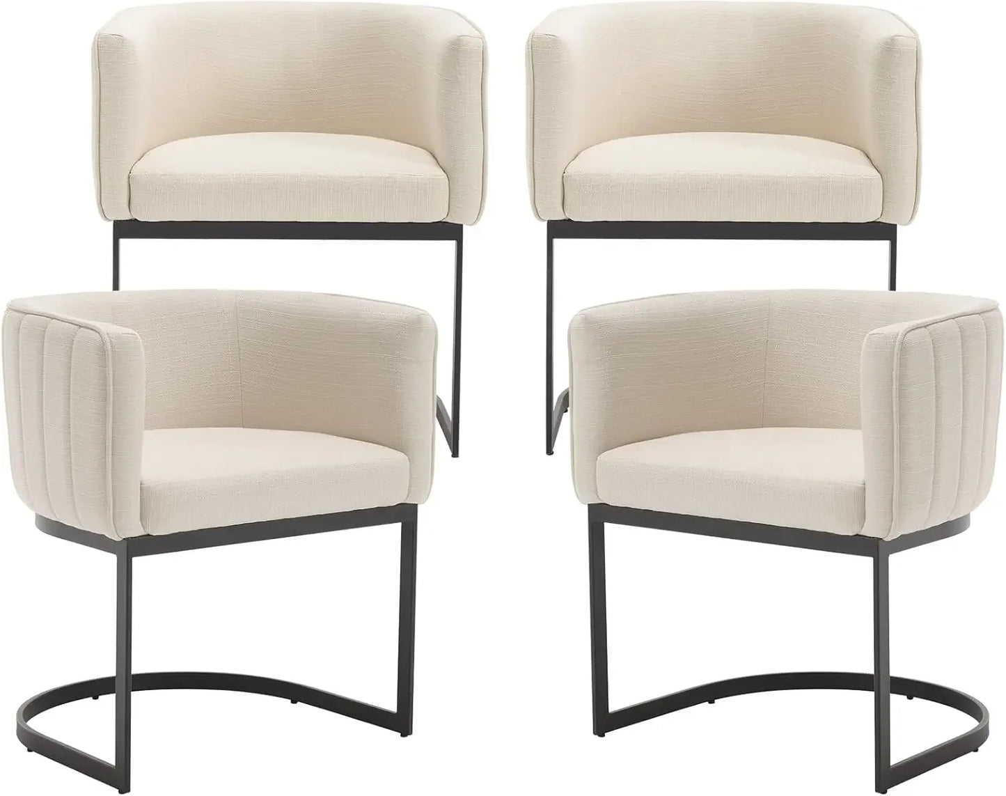 Velvet with Metal Frame Comfy Upholstered Side Barrel Chairs