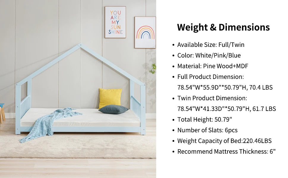 Full Size Montessori Floor Bed