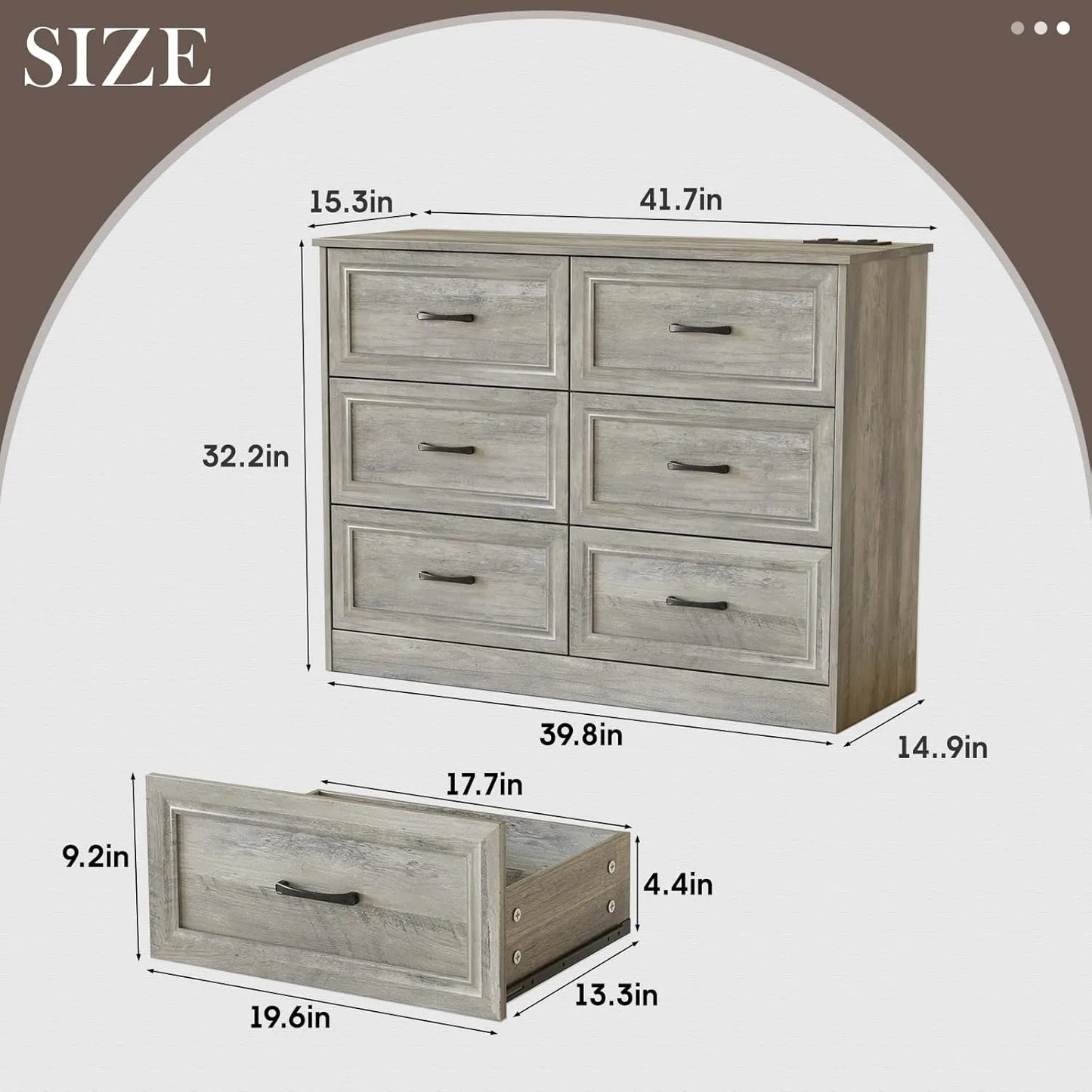 Bedroom Wide Dresser with Charging Station