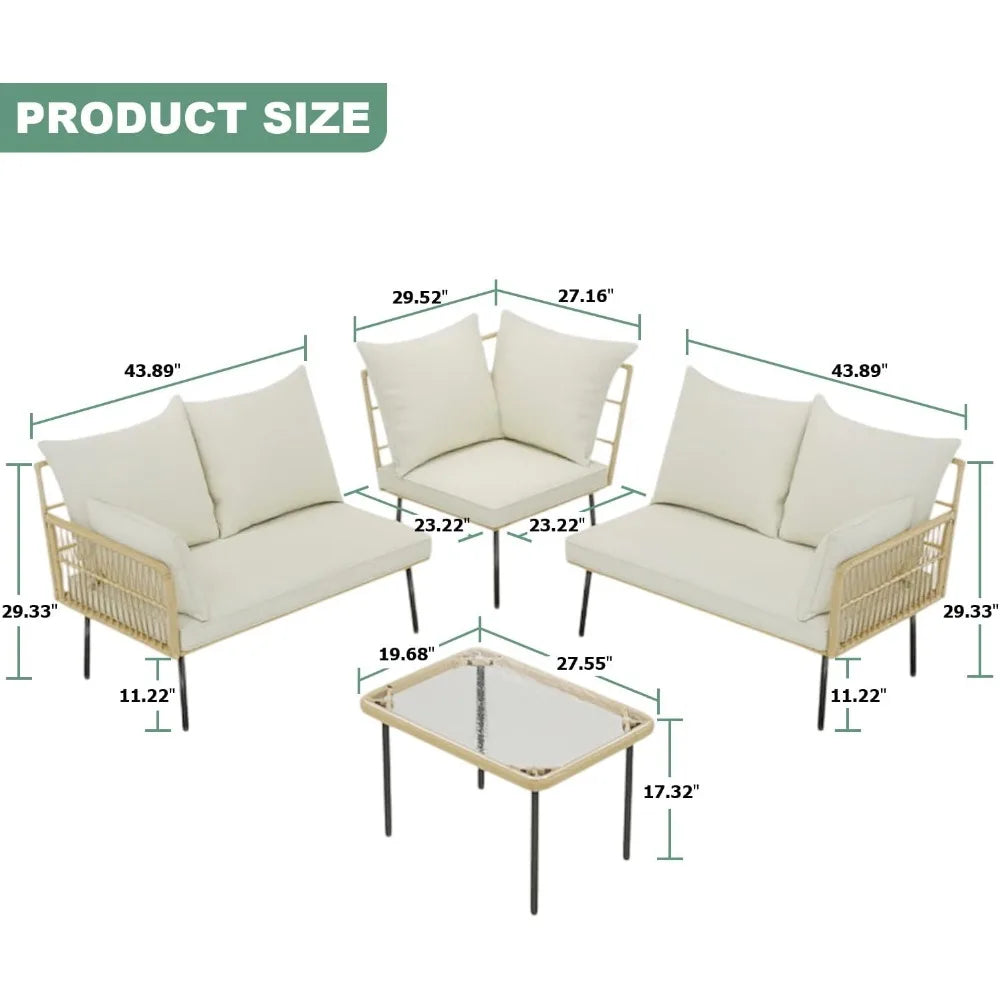 Wicker Outdoor Sectional Furniture Set