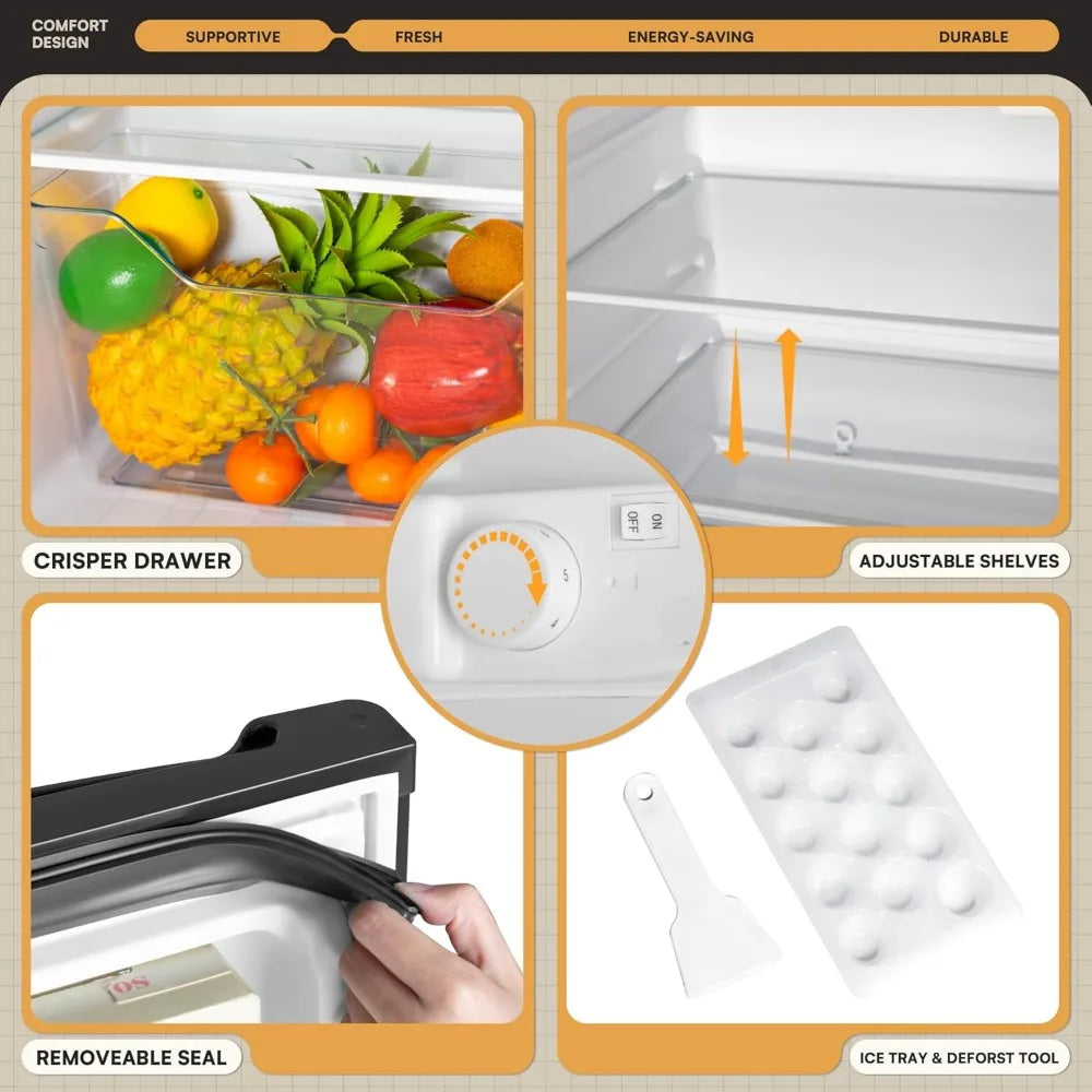 Small Refrigerator with 2 Doors for Kitchen