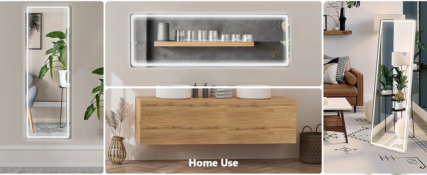 Full Length Mirror with 3 Color Lighting