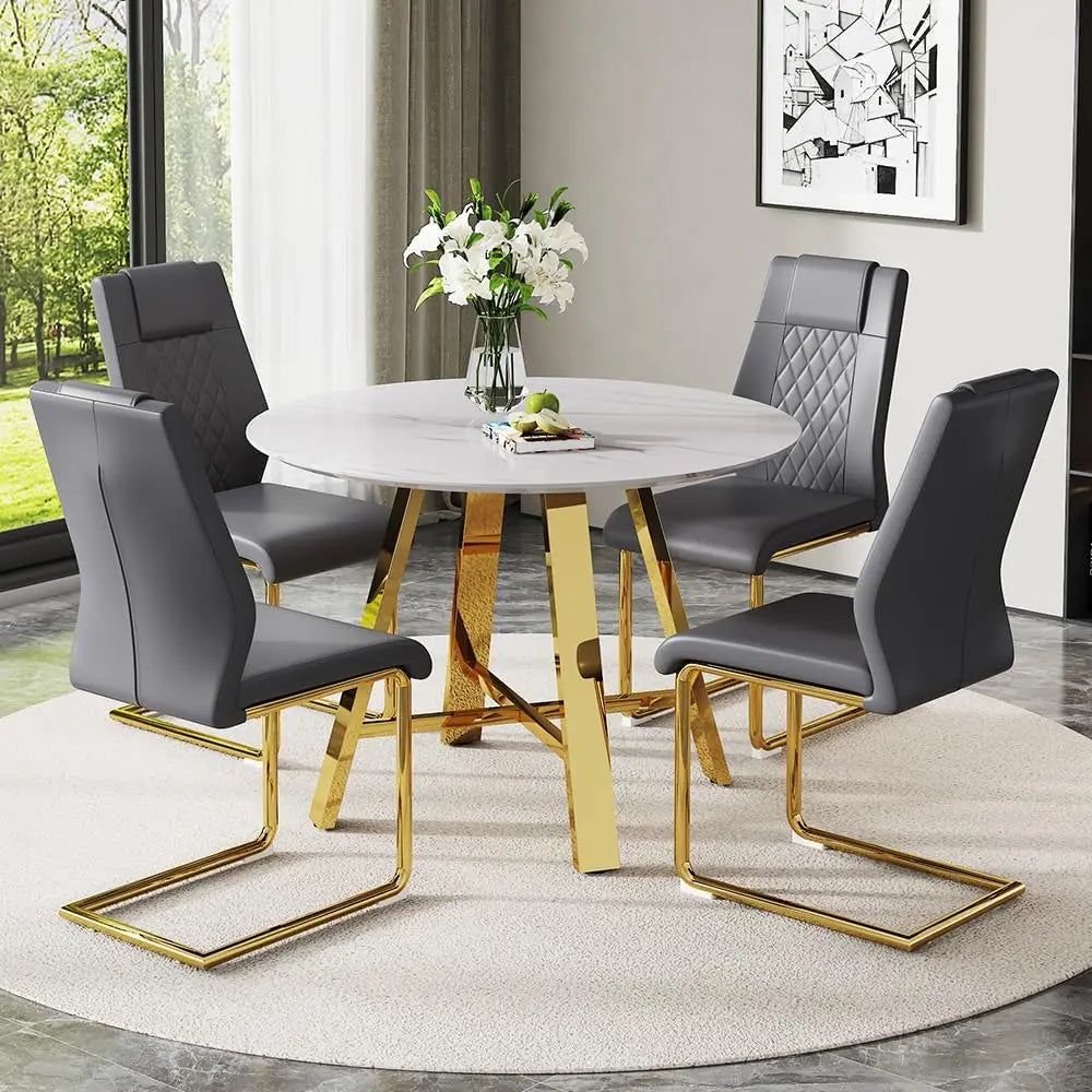 Luxury Modern Round Dining Table Set