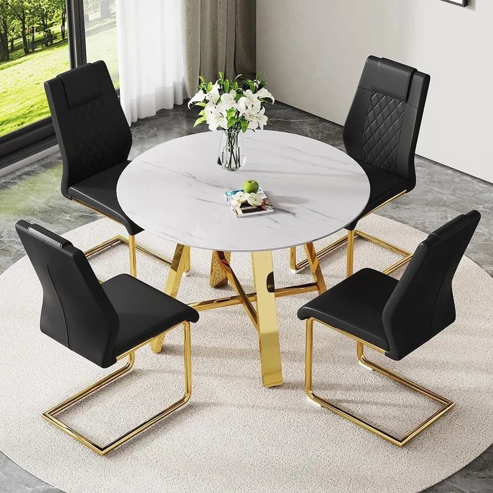 Luxury Modern Round Dining Table Set